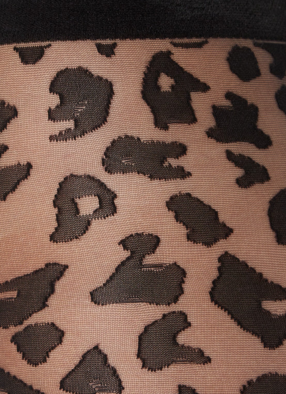 MarcMarcs Panty met panterprint in 20 denier black black - detail 3 zwart