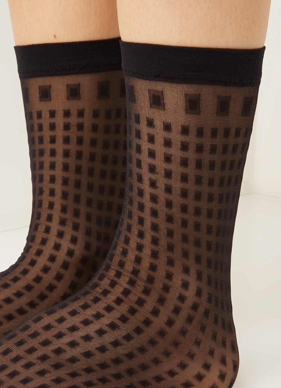 MarcMarcs Pantysokken met print - detail 3 zwart