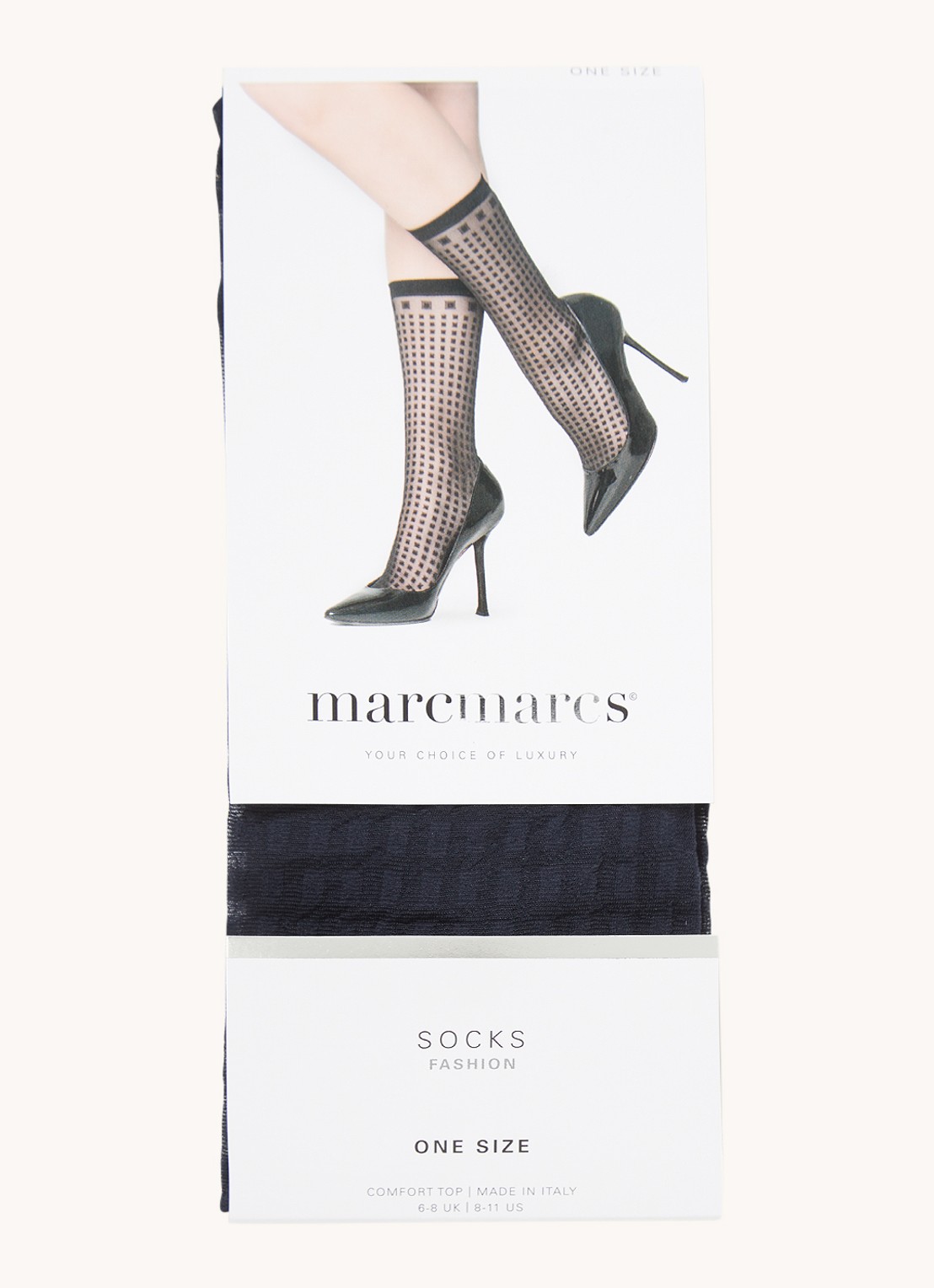 MarcMarcs Pantysokken met print - voorkant donkerblauw