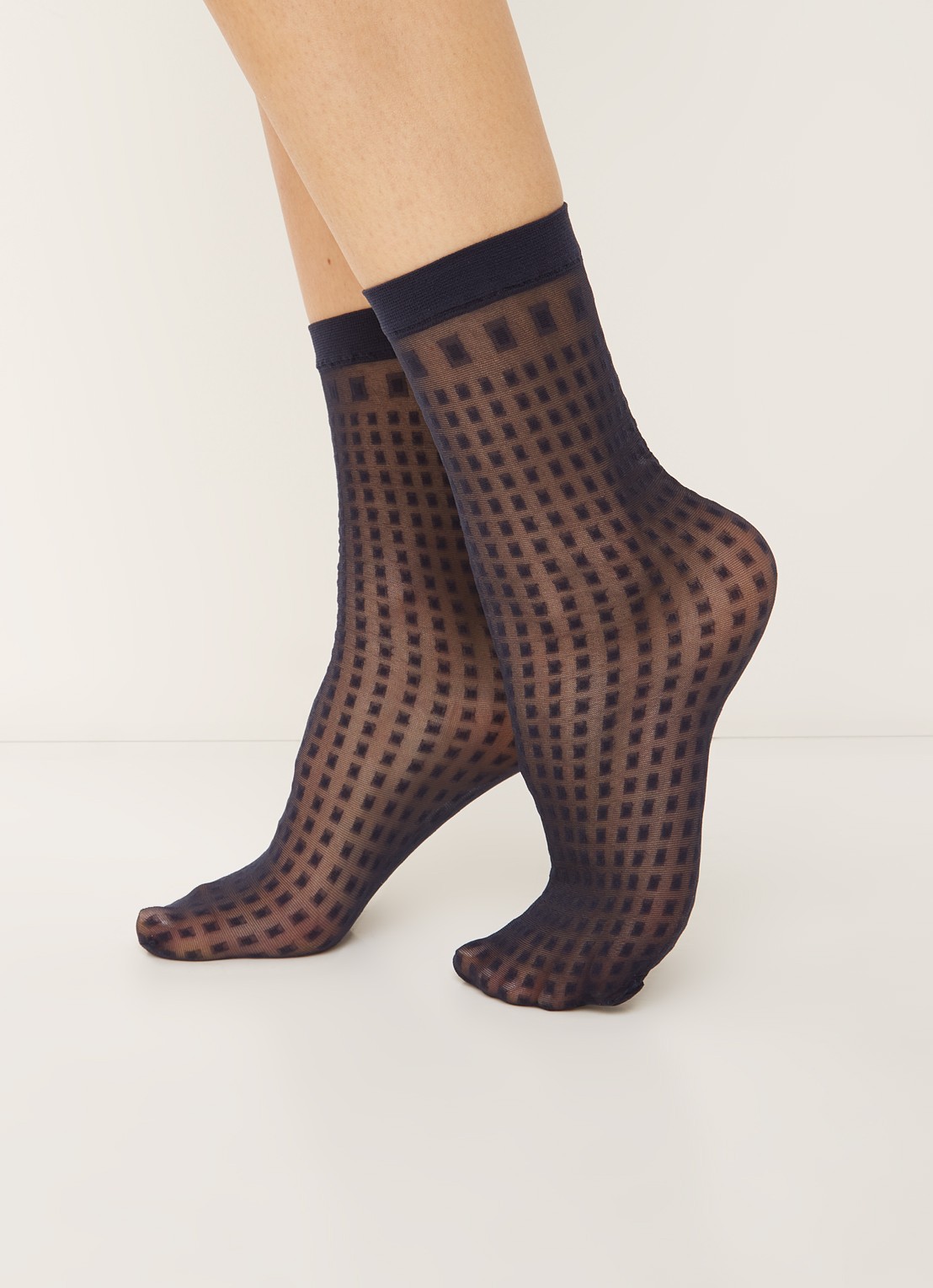 MarcMarcs Pantysokken met print - voorkant 2 donkerblauw