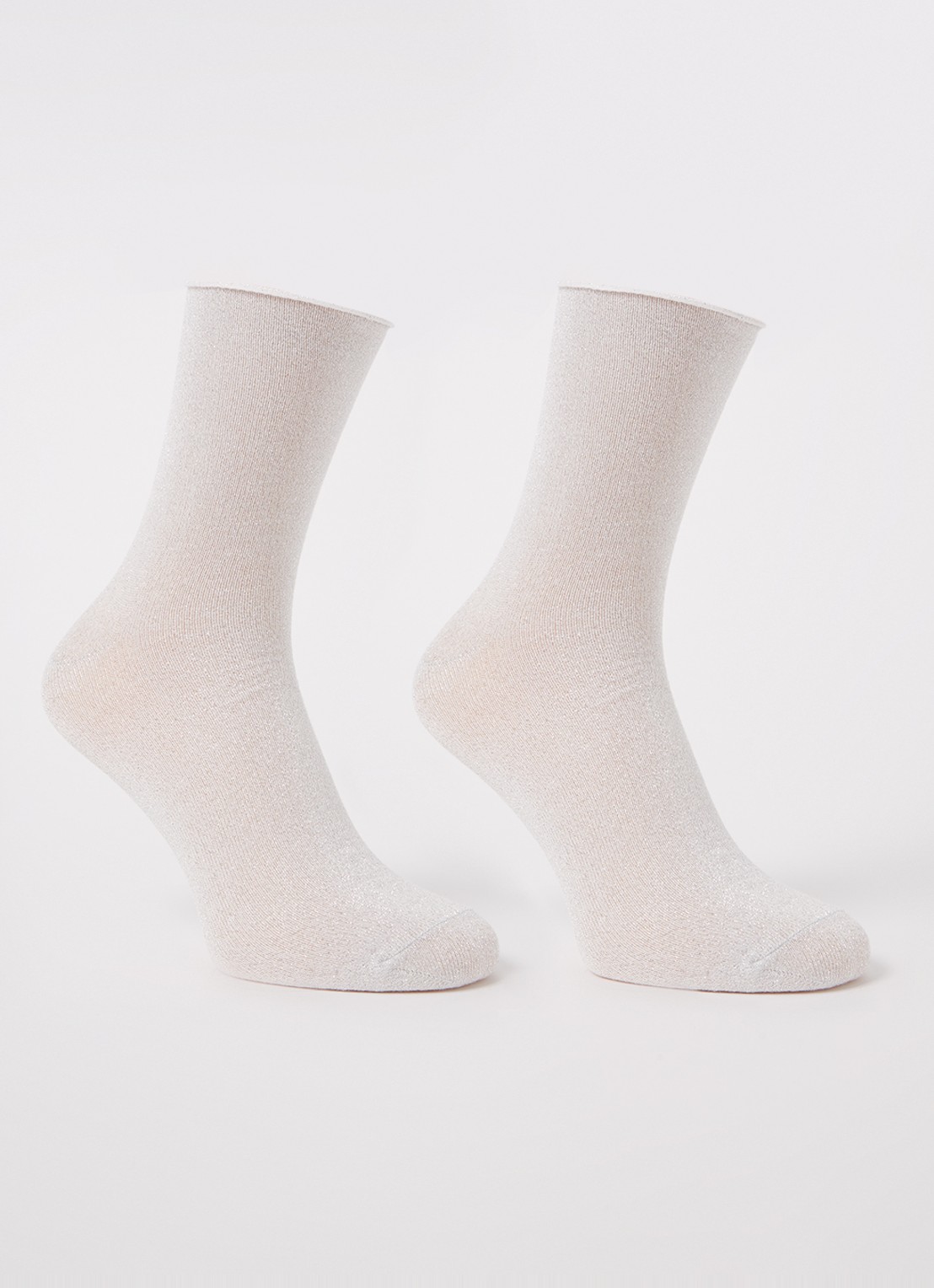 MarcMarcs Sokken met lurex in 2-pack - voorkant zilver
