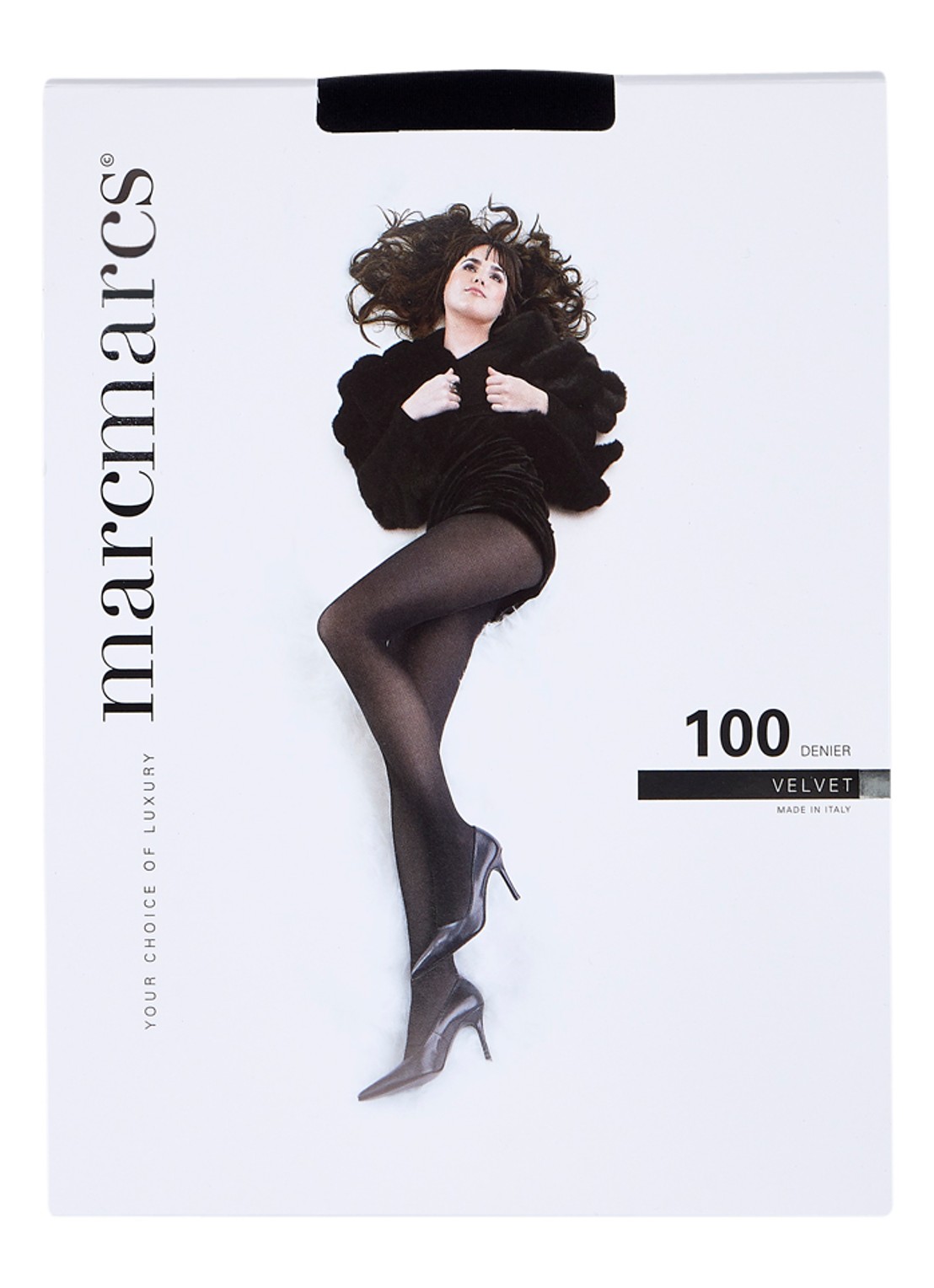 MarcMarcs Velvet Opaque panty in 100 denier - voorkant 3 zwart
