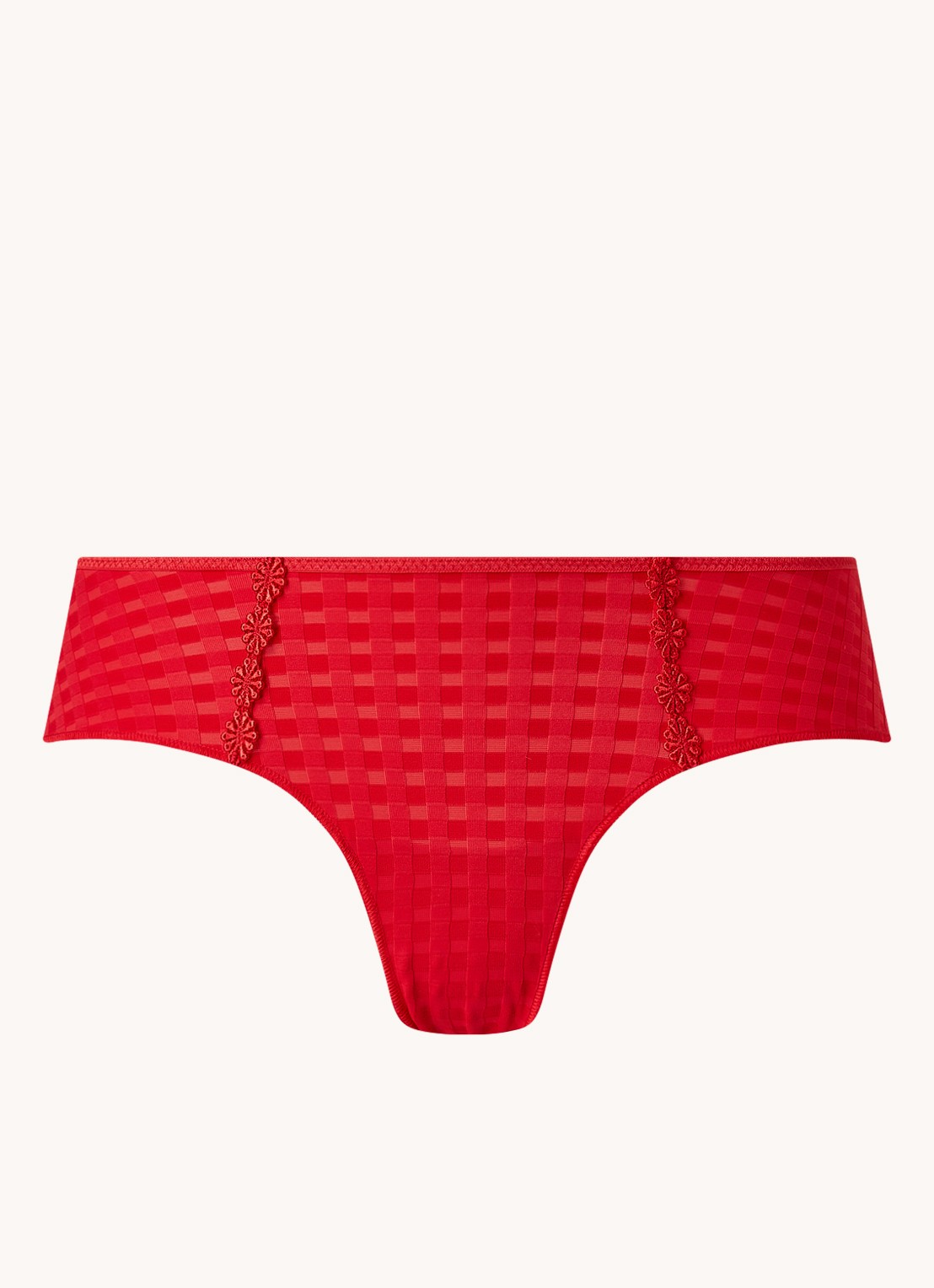 Marie Jo  Avero hipster met ruitdessin en glansdraad - voorkant steenrood