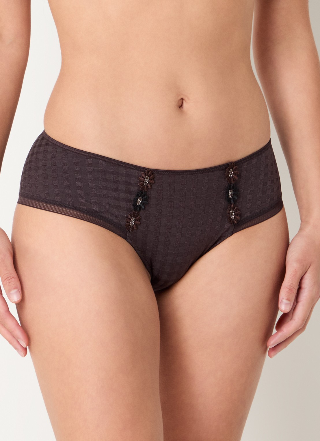 Marie Jo  Avero hipster met ruitdessin en glansdraad - detail donkerbruin