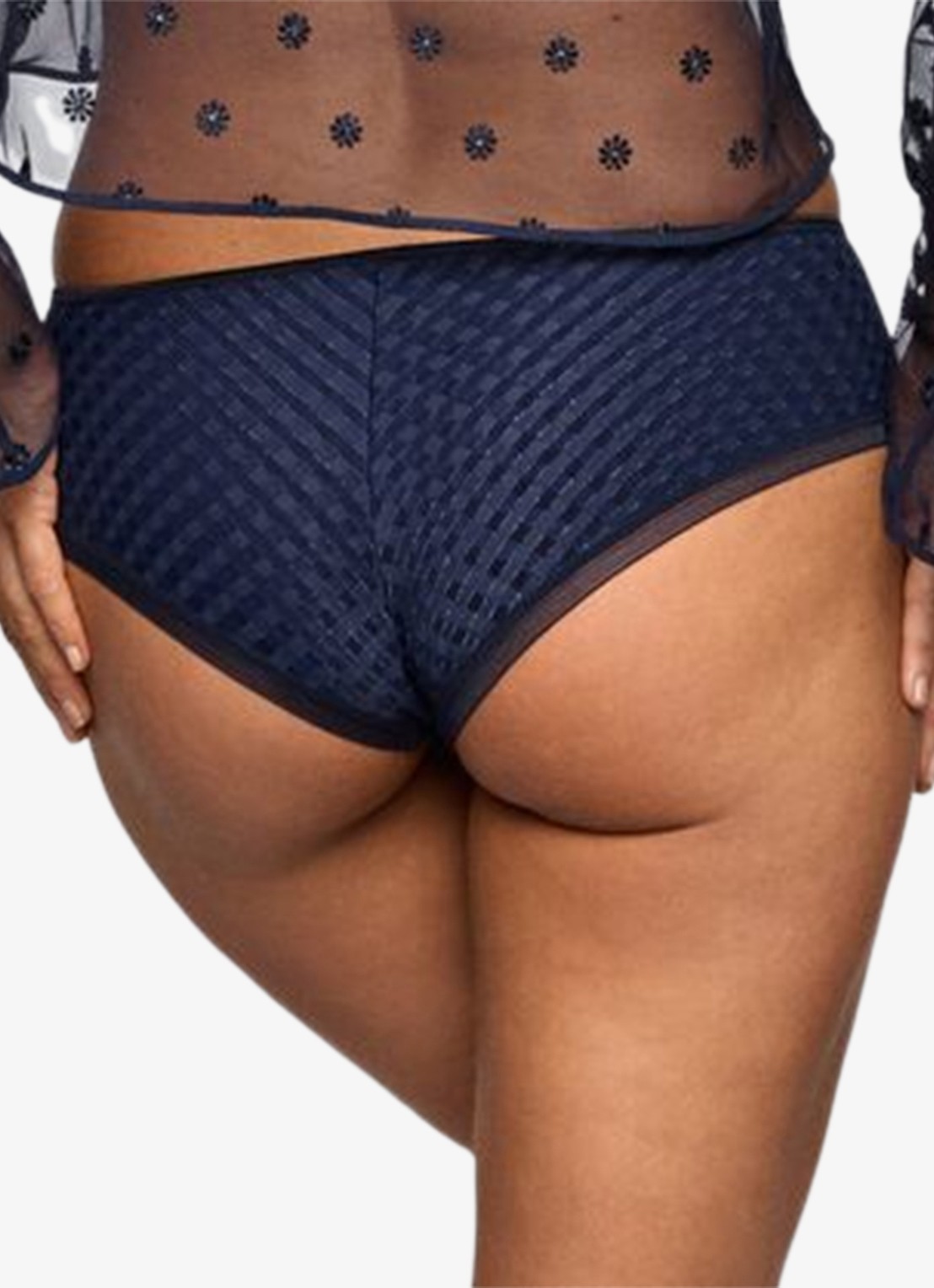 Marie Jo  Avero hipster met ruitdessin en glansdraad - achterkant donkerblauw