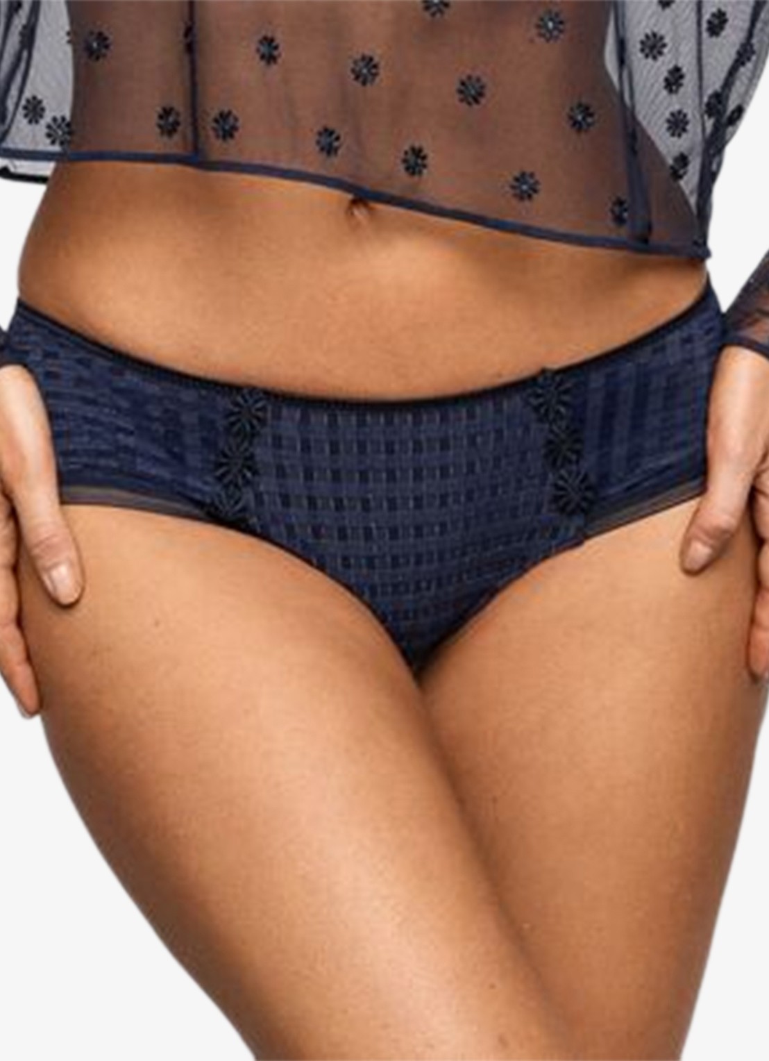 Marie Jo  Avero hipster met ruitdessin en glansdraad - detail 4 donkerblauw
