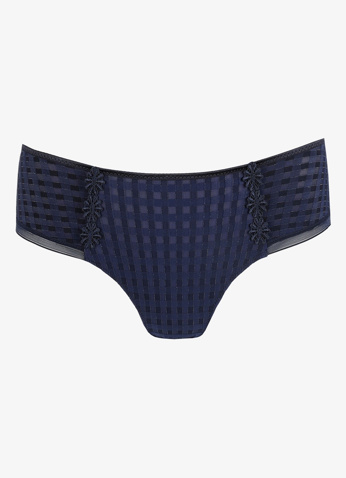 Marie Jo  Avero hipster met ruitdessin en glansdraad - voorkant 2 donkerblauw