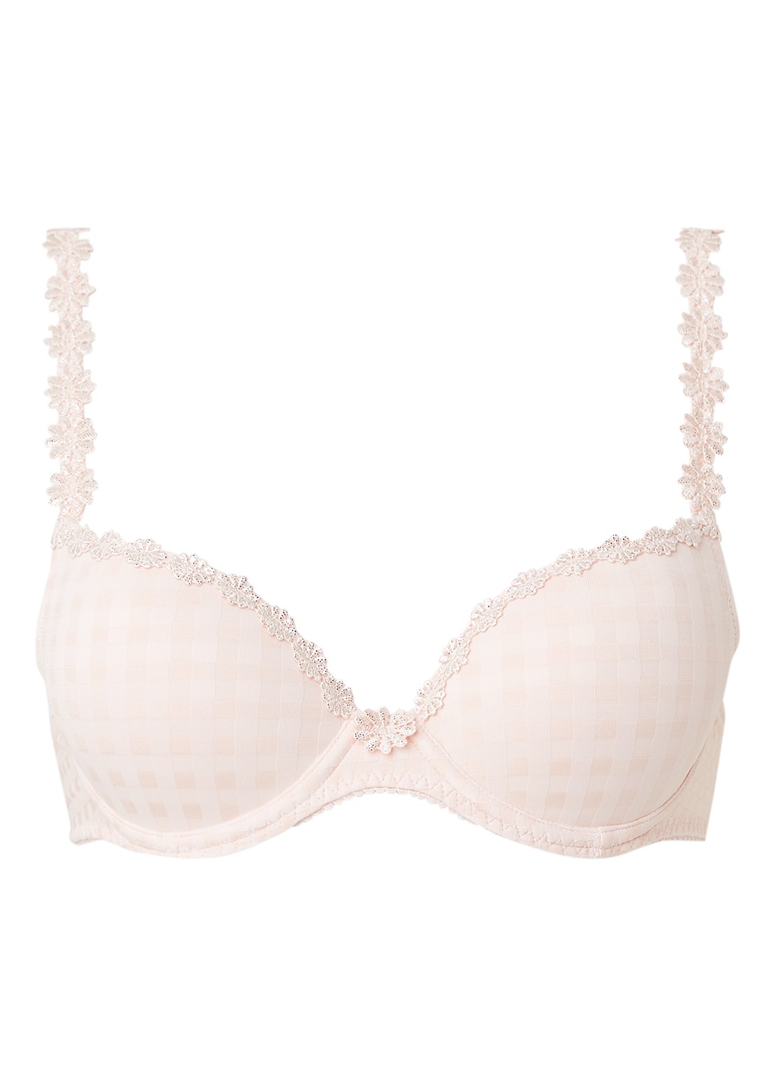 Marie Jo Avero push-up bh met ruitdessin - voorkant 2 lichtroze
