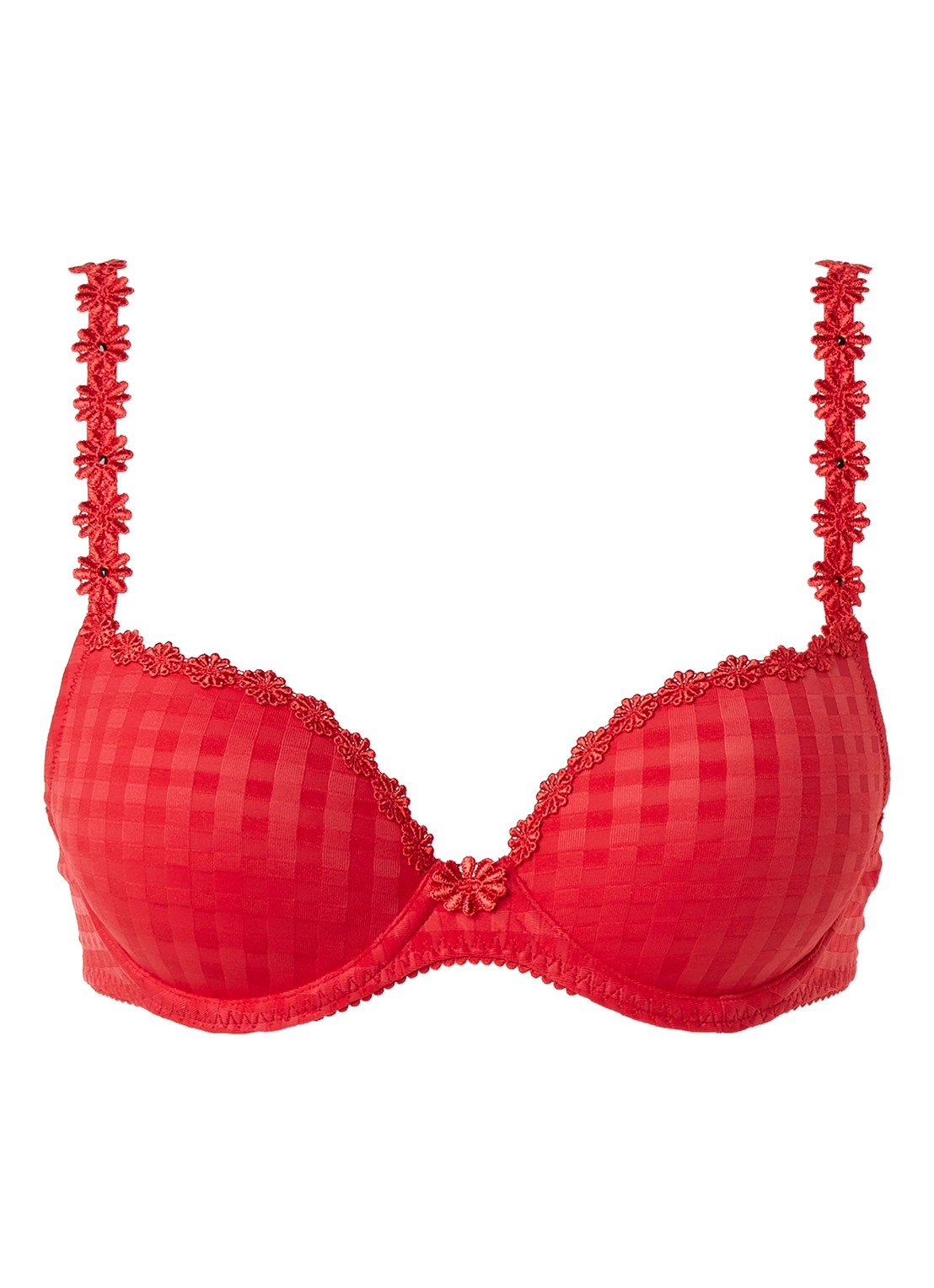 Marie Jo Avero push-up bh met ruitdessin - voorkant 2 steenrood
