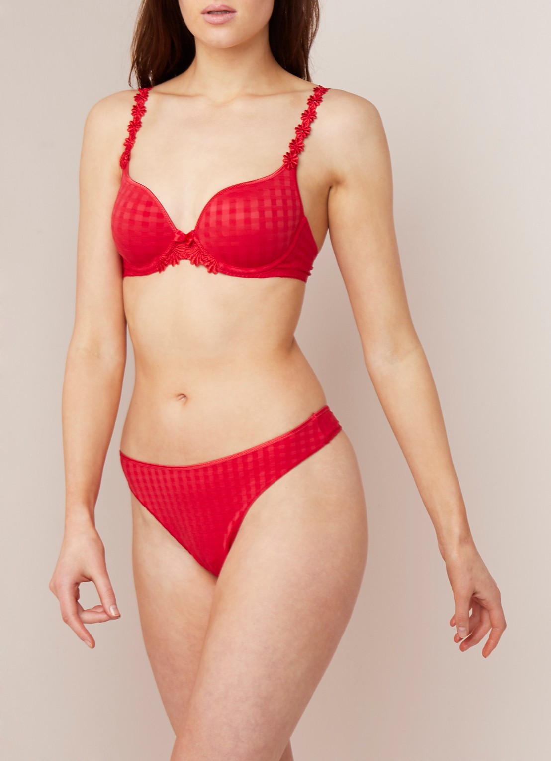 Marie Jo Avero string met ingeweven structuur - voorkant 3 rood