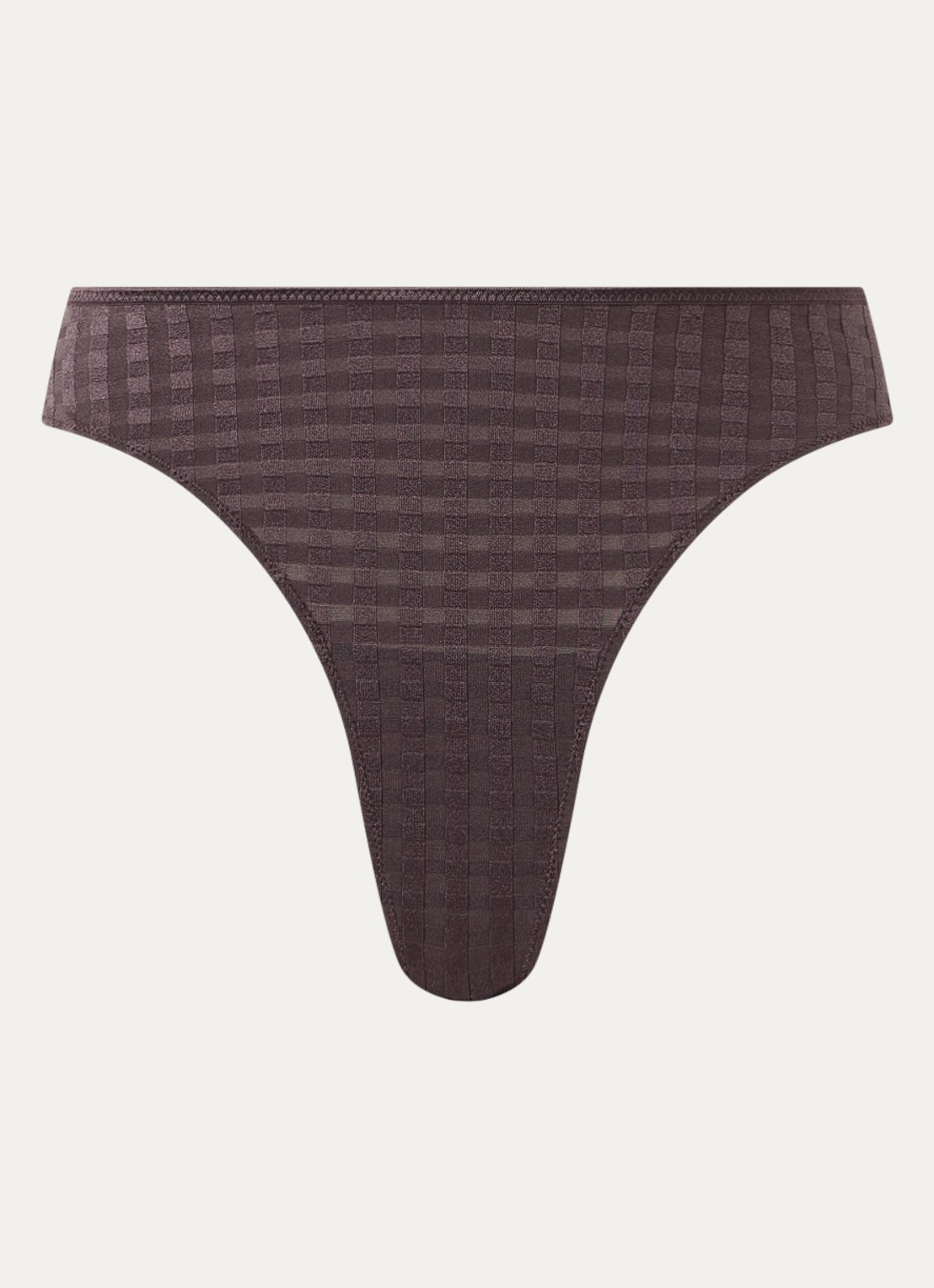 Marie Jo Avero string met ruitdessin - voorkant donkerbruin