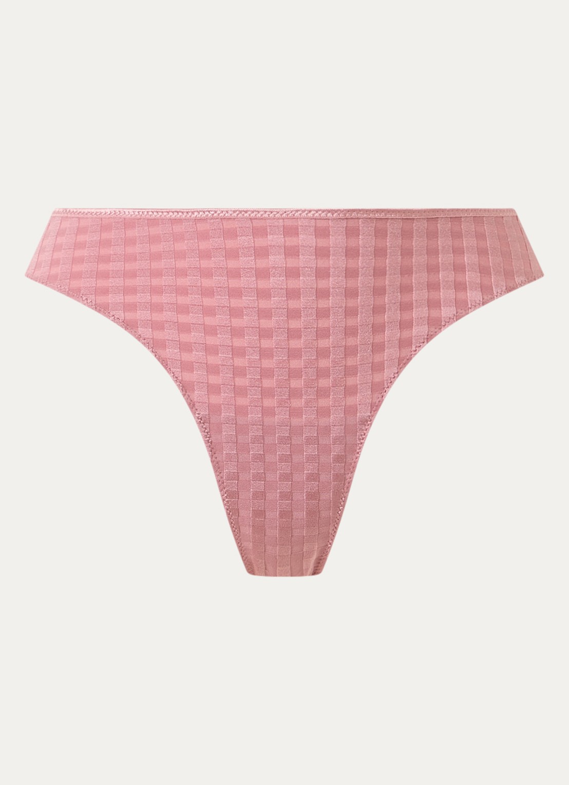 Marie Jo Avero string met ruitdessin - voorkant oudroze
