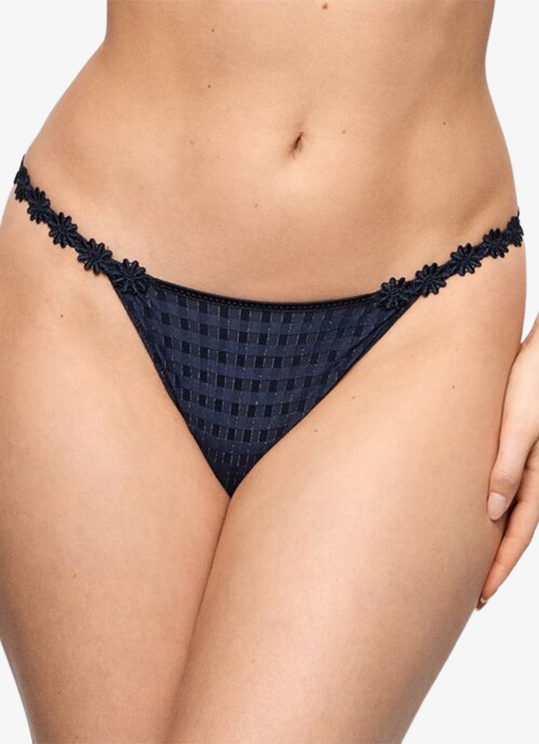 Marie Jo Avero string met ruitdessin - detail 4 donkerblauw
