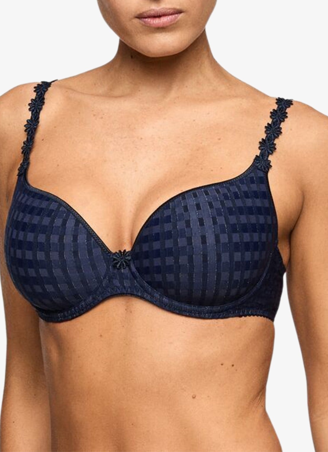 Marie Jo Avero voorgevormde beugel bh met bloemborduring - detail 2 donkerblauw