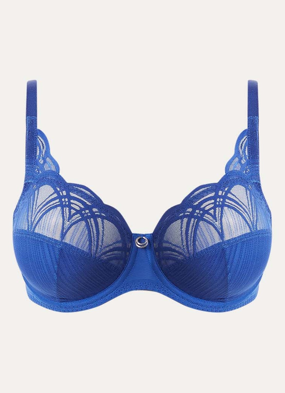 Marie Jo Cathia beugel bh van mesh met kant - voorkant 2 royalblauw