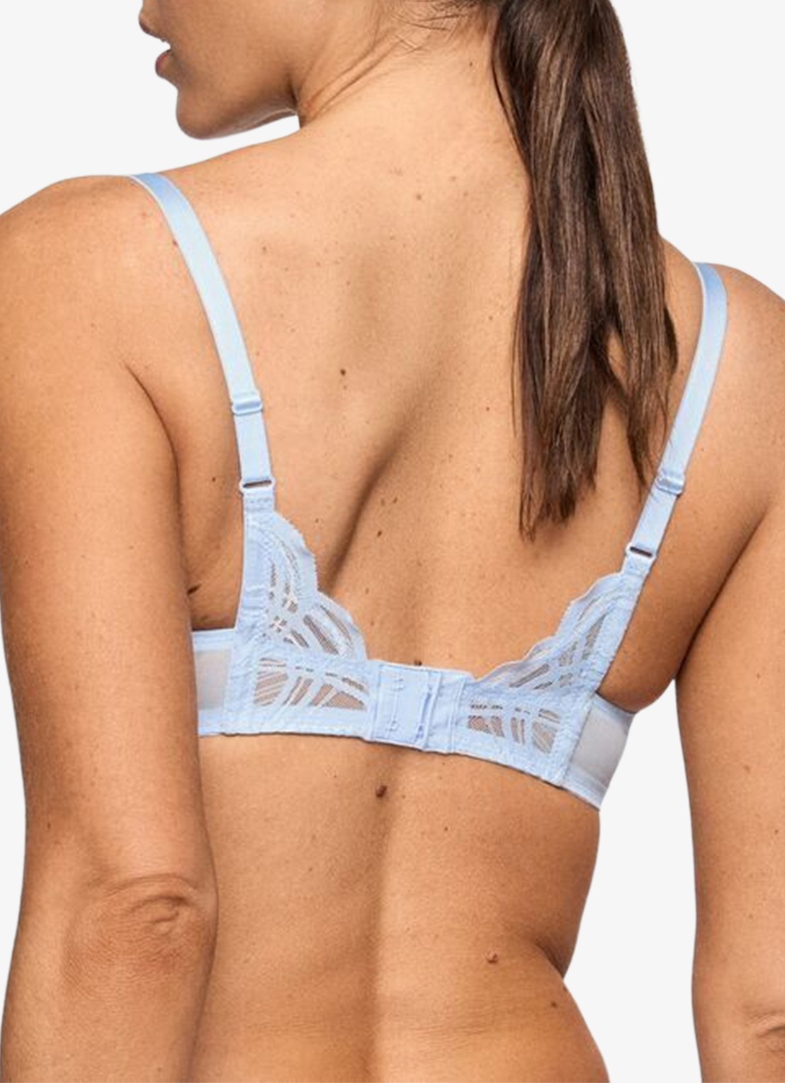 Marie Jo Cathia voorgevormde beugel bh met overlay van mesh - achterkant lichtblauw