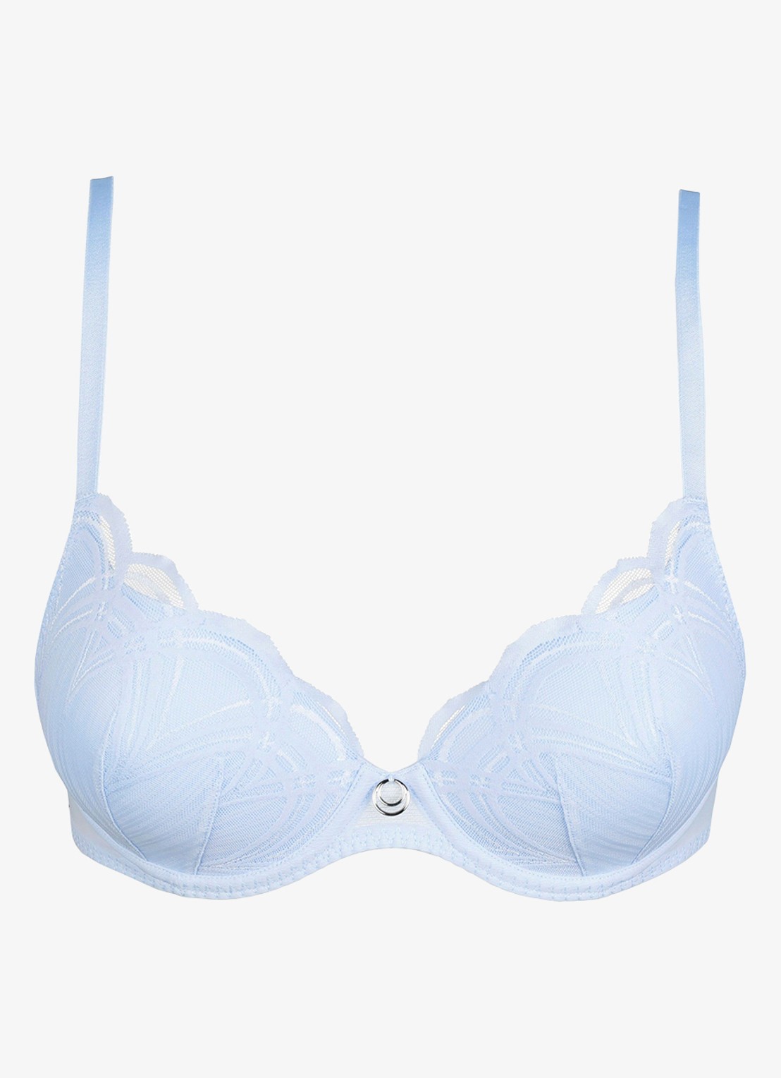 Marie Jo Cathia voorgevormde beugel bh met overlay van mesh - voorkant 2 lichtblauw