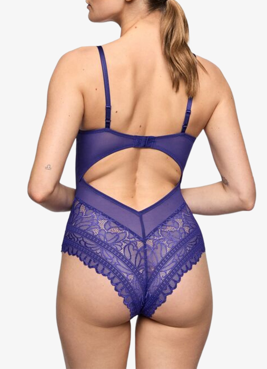 Marie Jo Cerina body van mesh en kant - achterkant 5 blauw