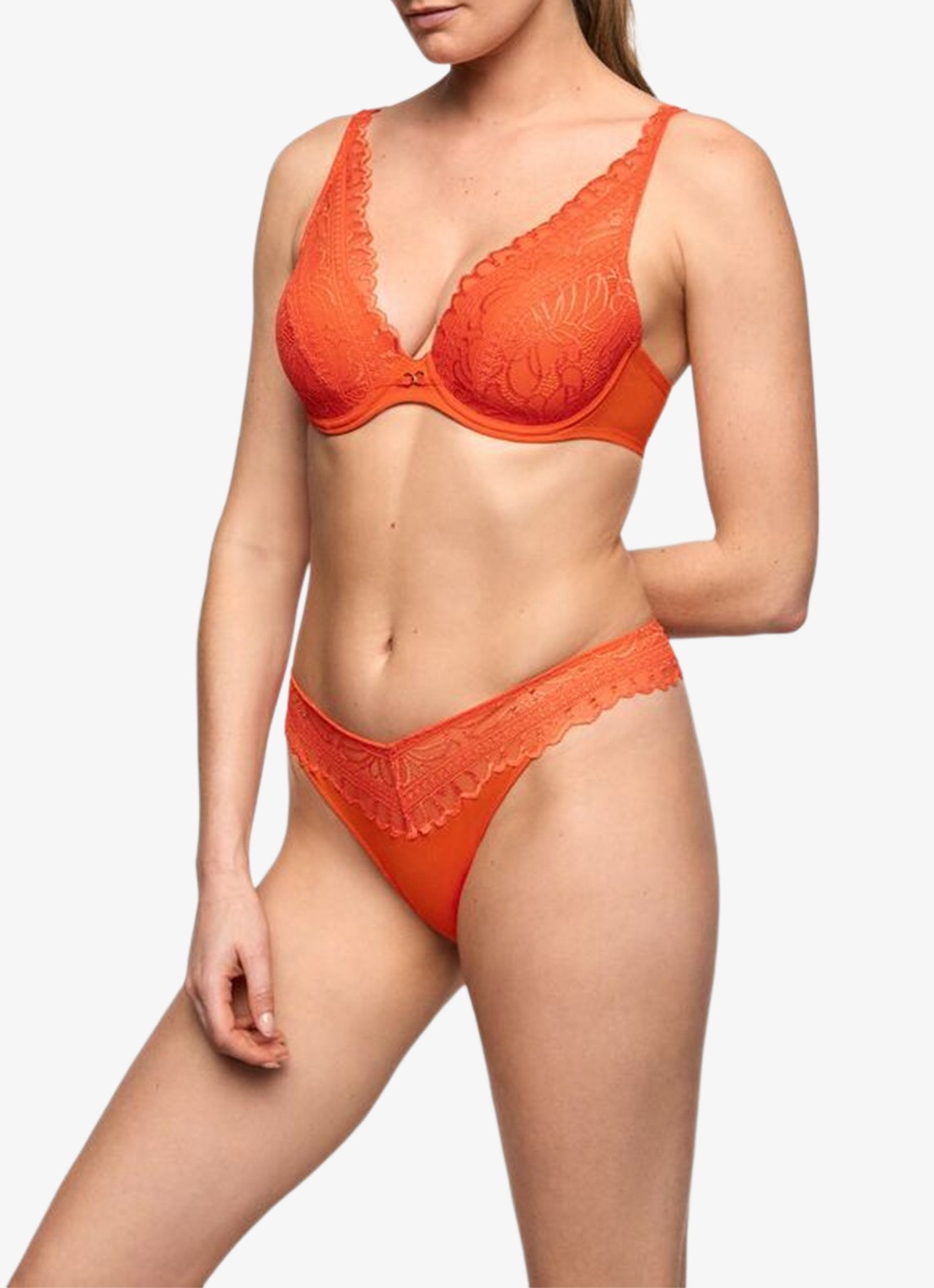 Marie Jo Cerina string met kant - voorkant 2 orange