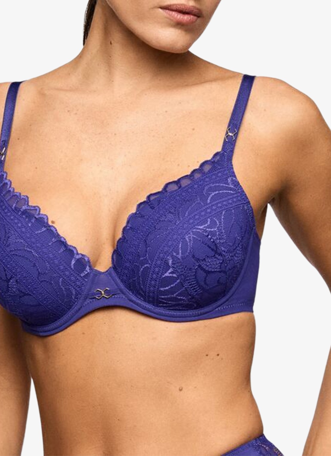 Marie Jo Cerina voorgevormde beugel bh met kant - detail 2 donkerblauw