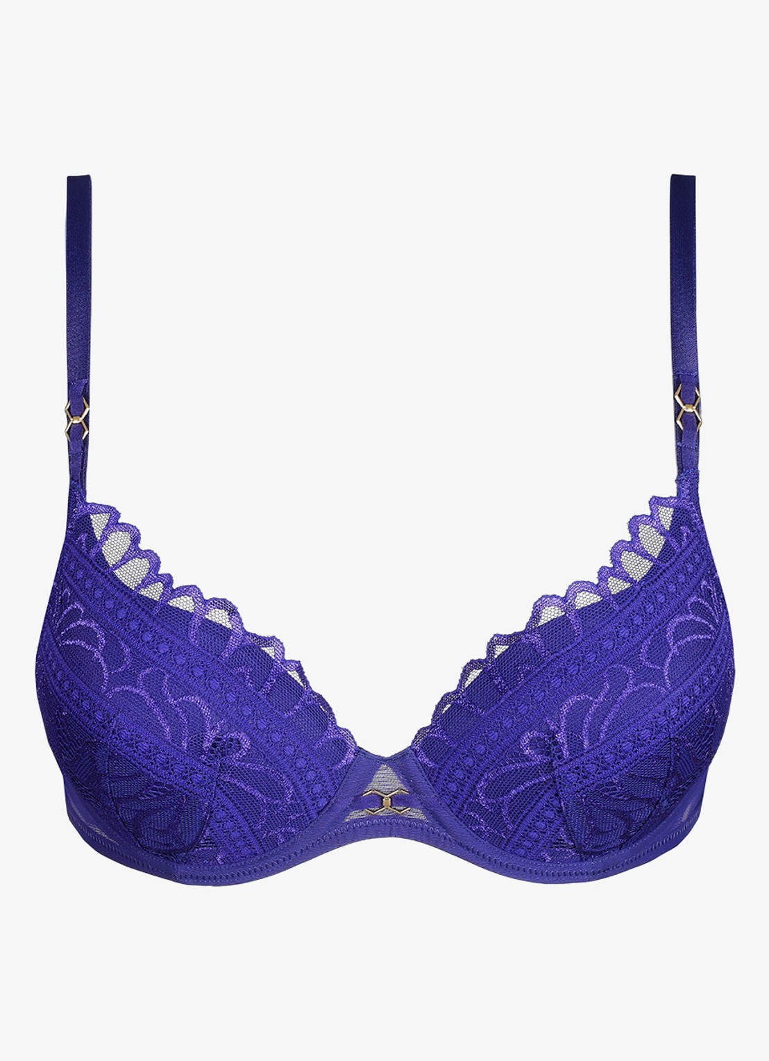 Marie Jo Cerina voorgevormde beugel bh met kant - voorkant 4 donkerblauw