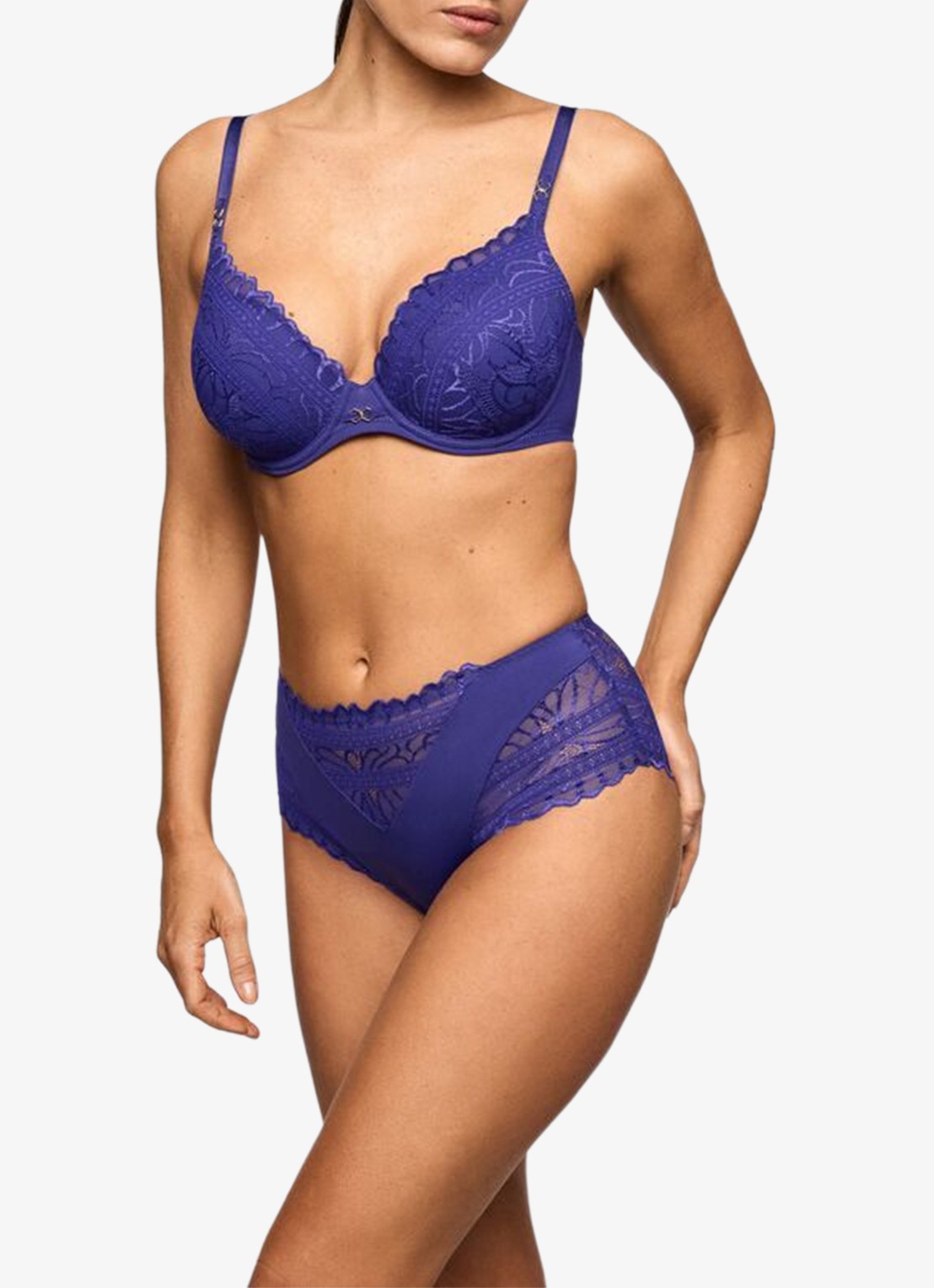 Marie Jo Cerina voorgevormde beugel bh met kant - voorkant 5 donkerblauw