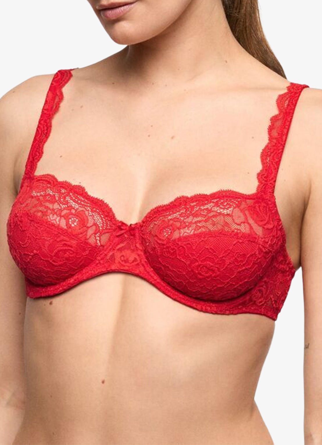 Marie Jo Cyrile voorgevormde bh met overlay van kant - detail 2 rood