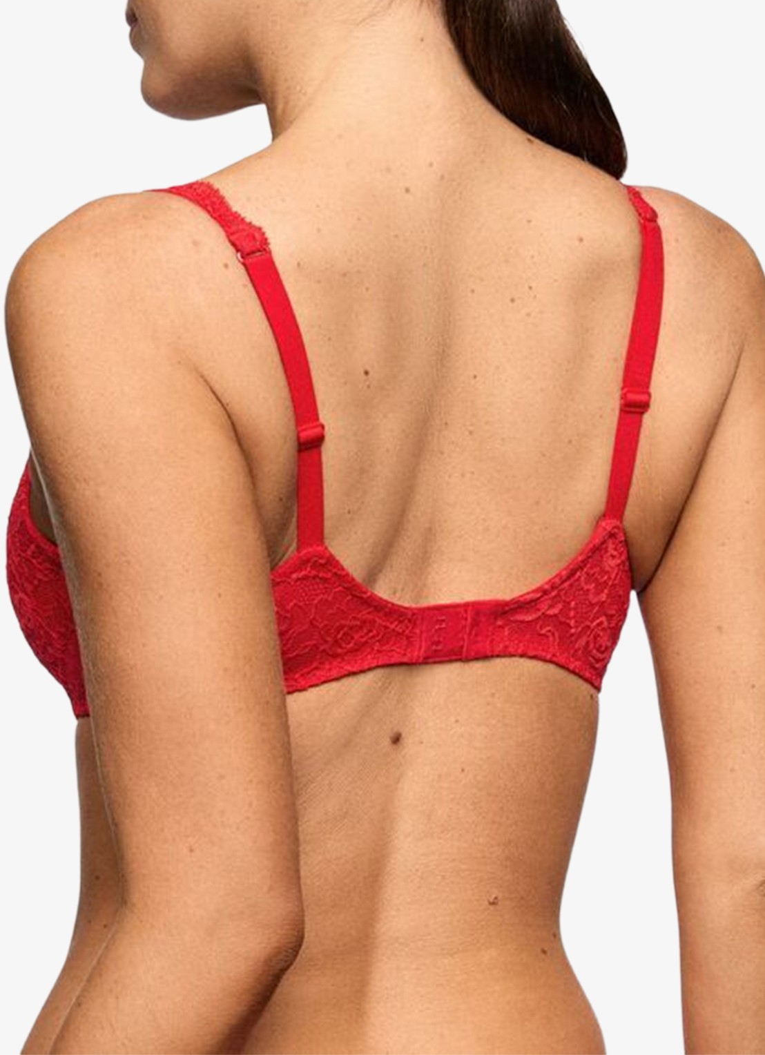 Marie Jo Cyrile voorgevormde plunge bh met overlay van kant - achterkant 5 rood