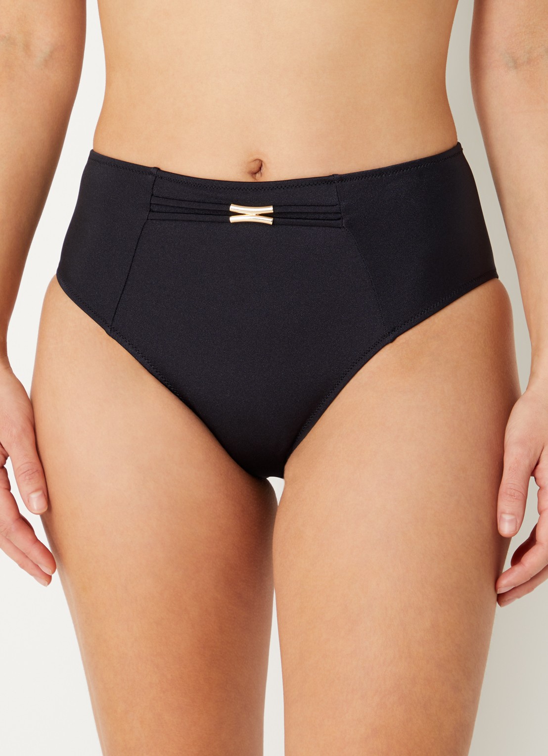 Marie Jo Hello Sunset high waisted bikinislip met glazende finish - detail zwart