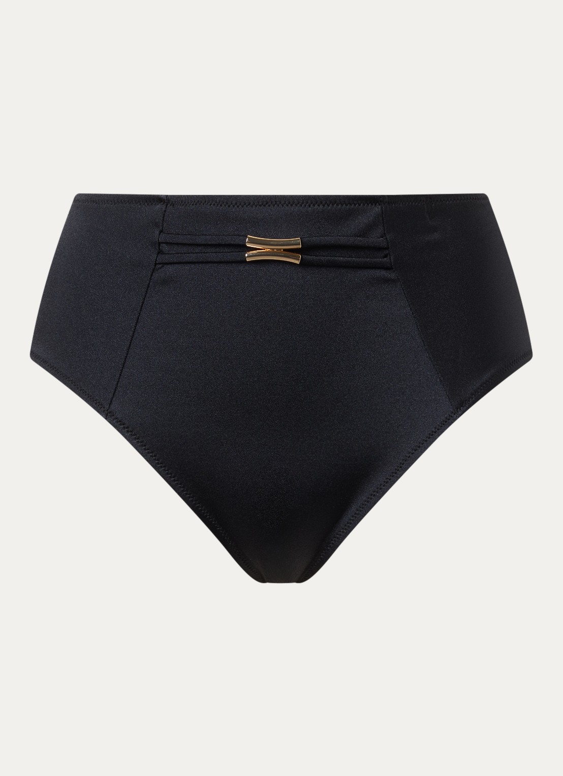 Marie Jo Hello Sunset high waisted bikinislip met glazende finish - voorkant 4 zwart