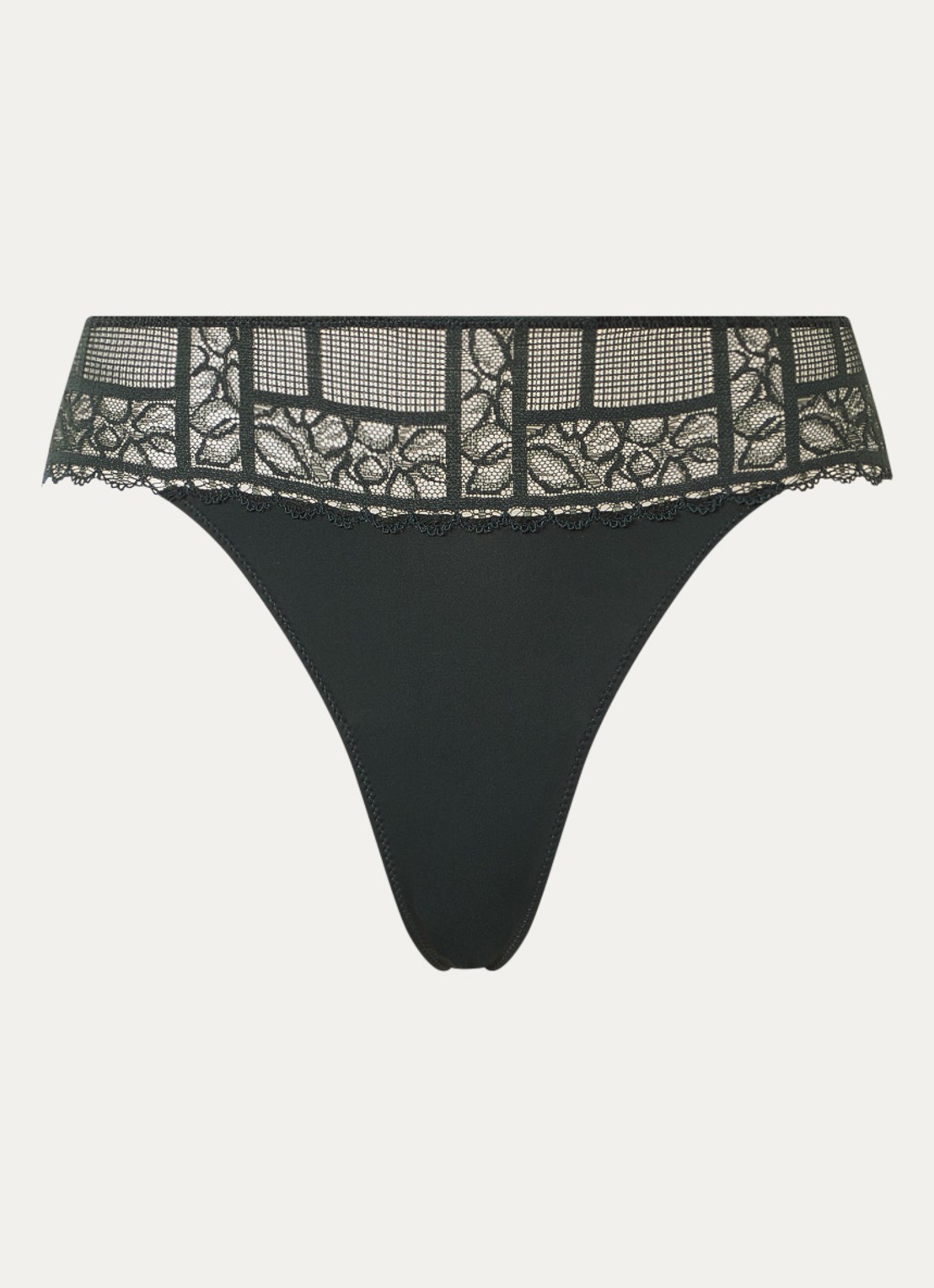 Marie Jo Jadei string met kant - voorkant groen