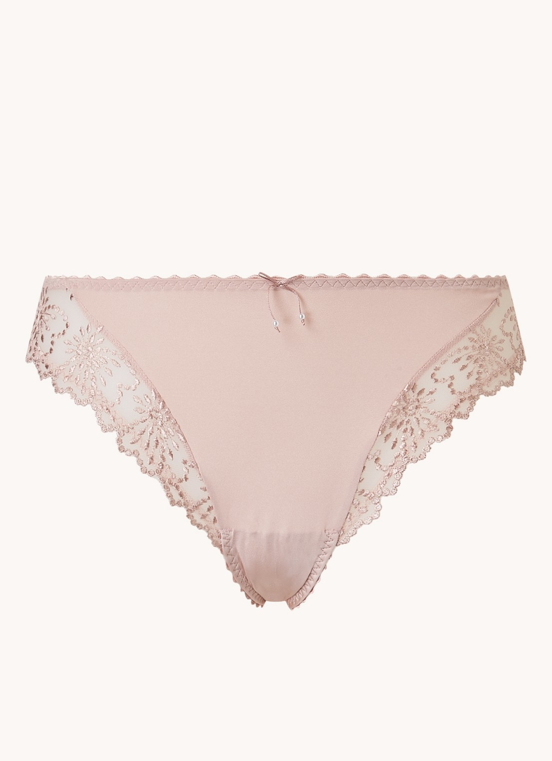 Marie Jo Jane slip met mesh en borduring - voorkant oudroze
