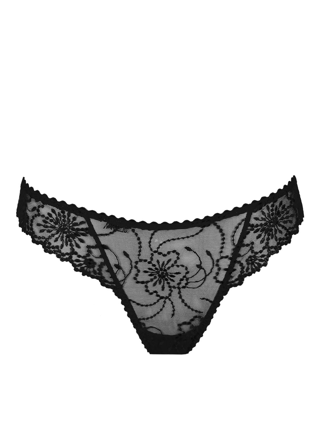 Marie Jo Jane string met borduring - voorkant 6 zwart