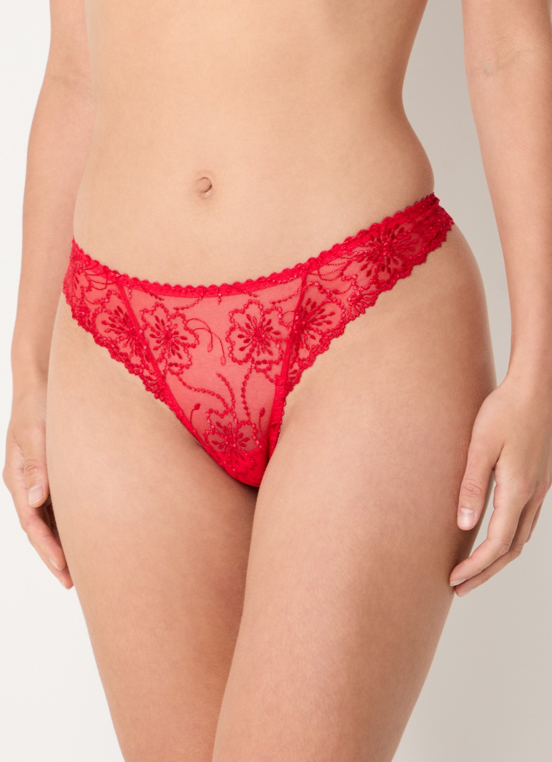 Marie Jo Jane string met borduring - detail rood