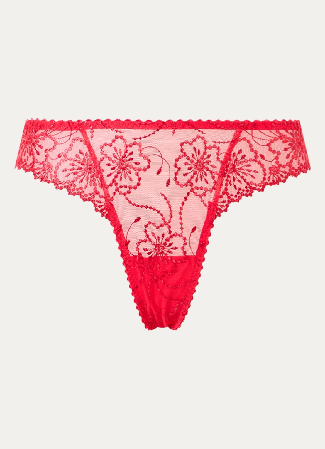 Marie Jo Jane string met borduring - voorkant 4 rood