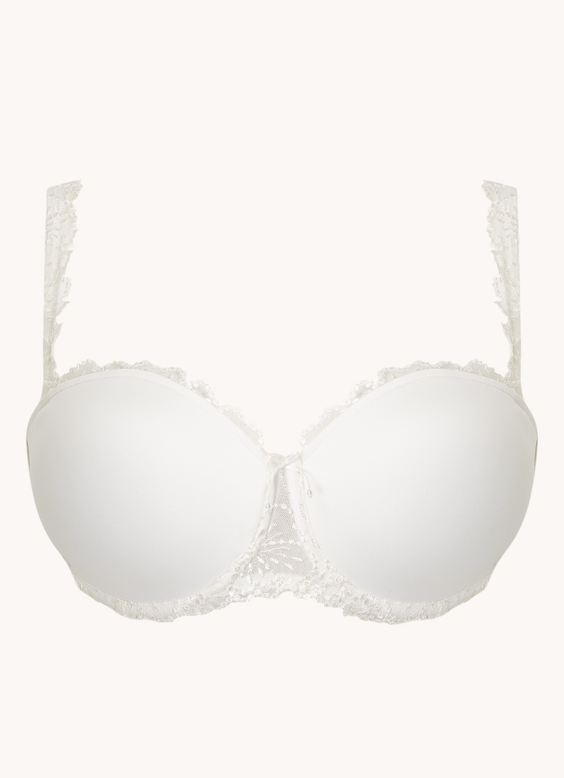 Marie Jo Jane voorgevormde strapless bh met beugel en borduring - voorkant 6 wit