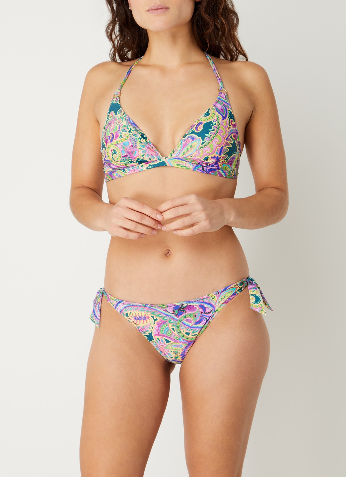 Marie Jo Jolise voorgevormde triangel bikinitop met paisley dessin - voorkant 5 roze