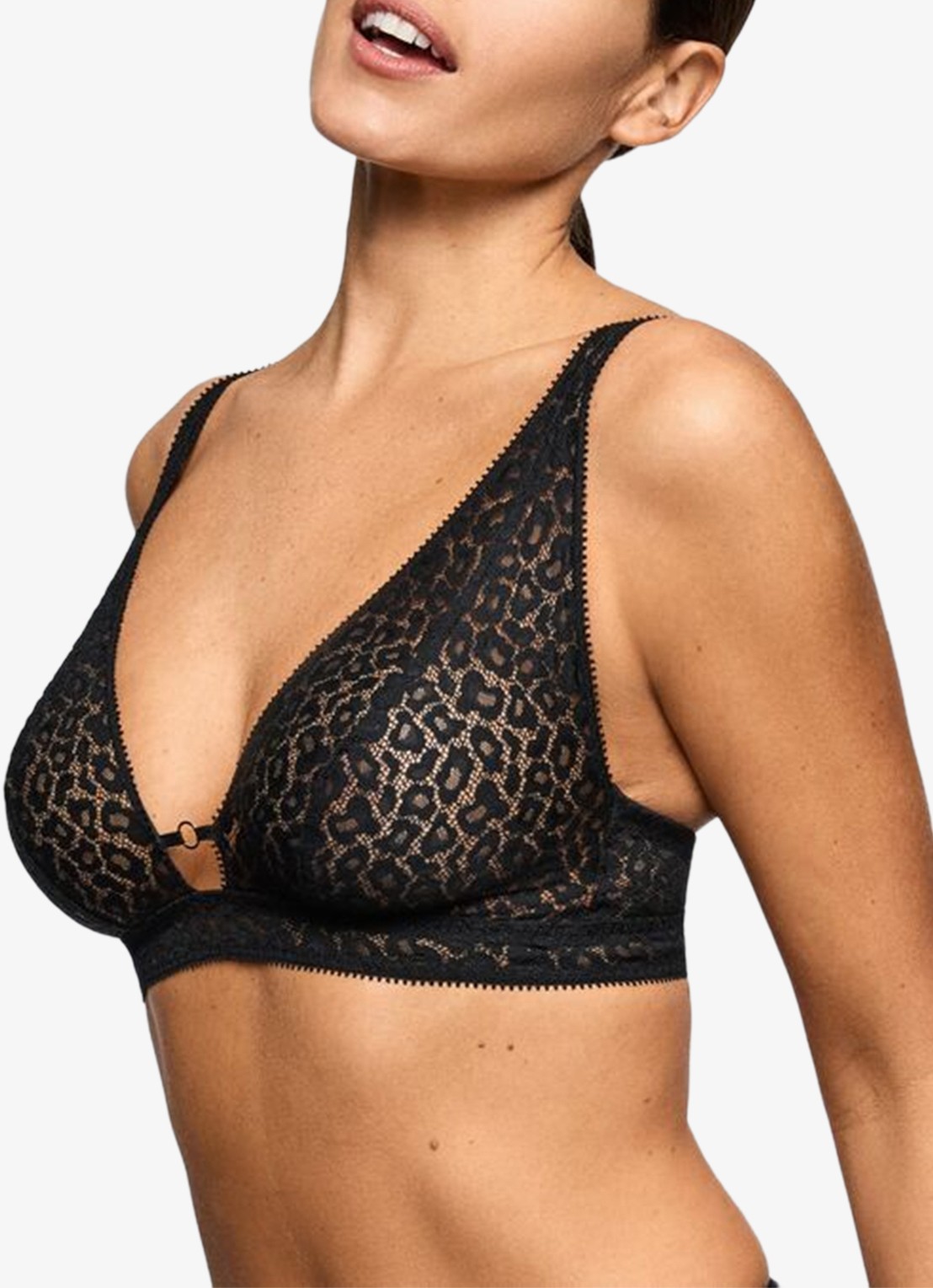 Marie Jo Juliane bralette met panterprint - detail 2 zwart