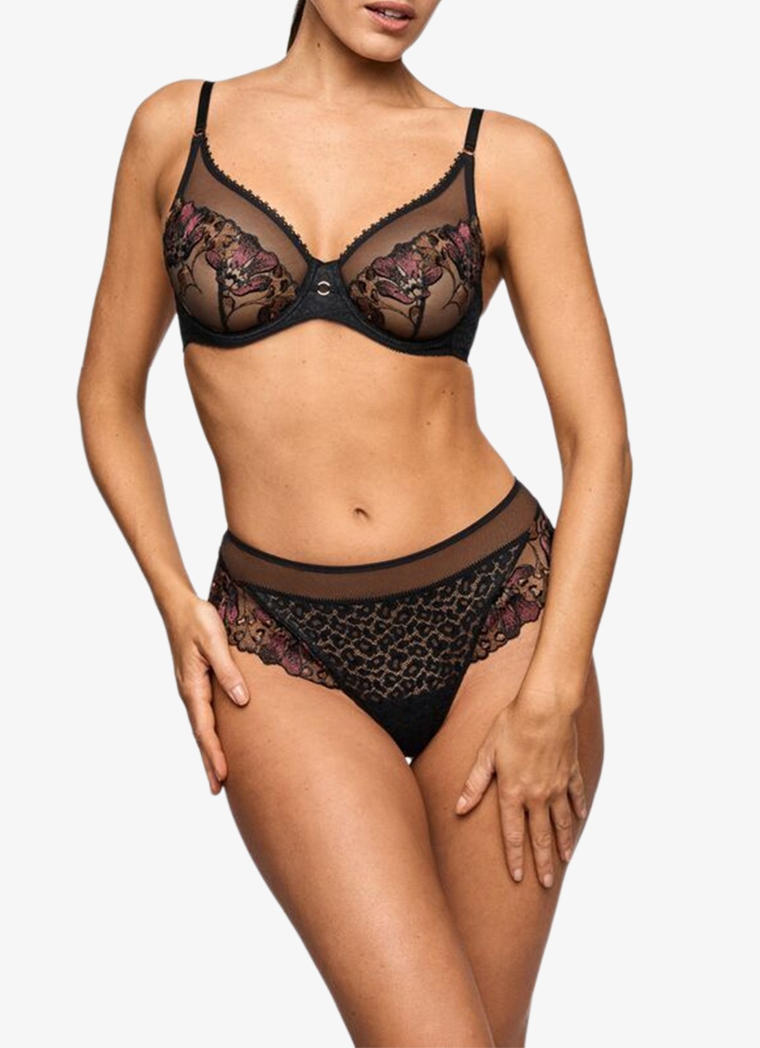 Marie Jo Juliane string met kant - voorkant 5 zwart