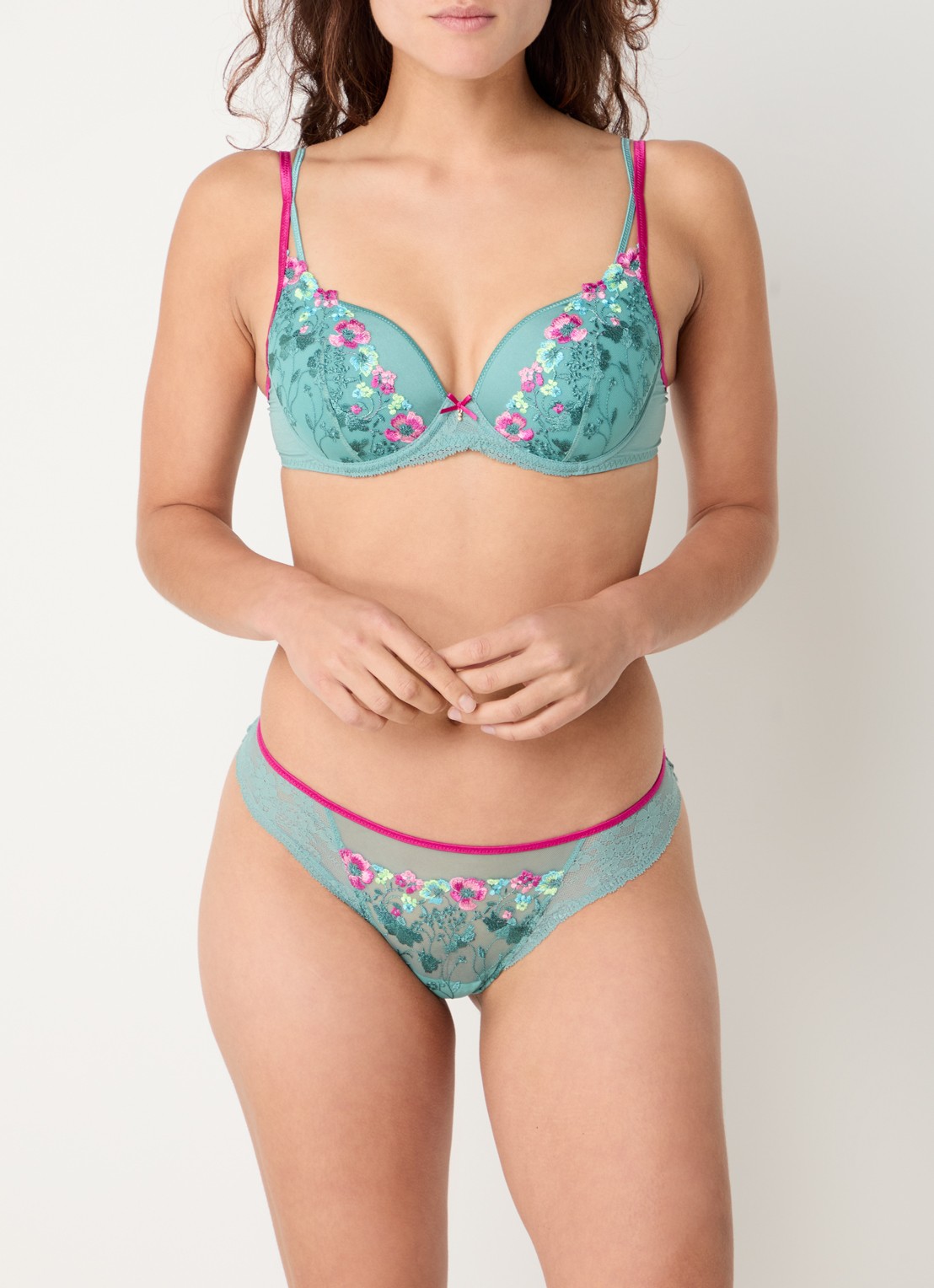 Marie Jo Lizelot tanga van kant - voorkant 2 zeegroen