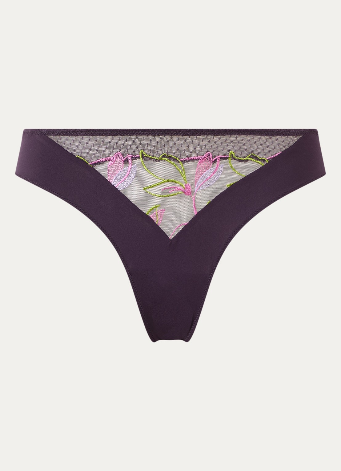 Marie Jo Loish slip met borduring - voorkant paars