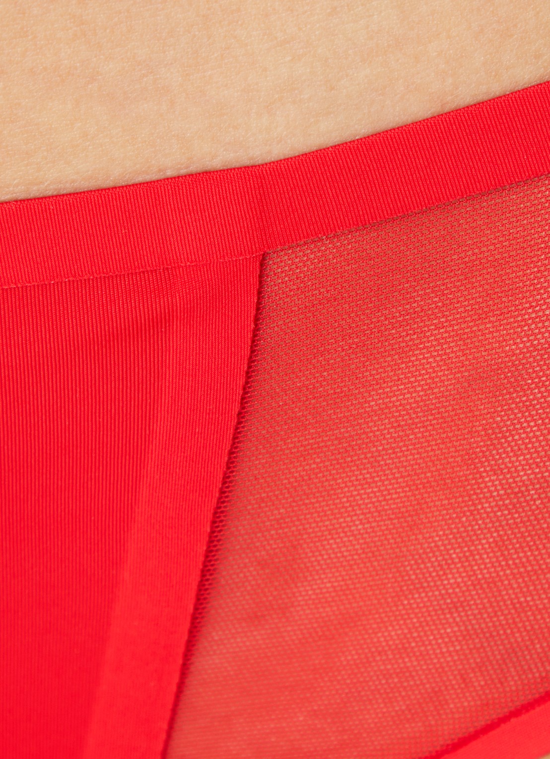 Marie Jo Louie naadloze slip met mesh - detail 2 rood