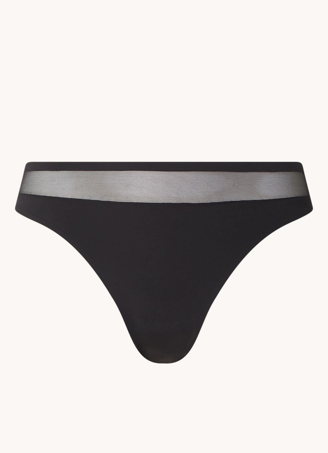 Marie Jo Louie naadloze string met mesh - voorkant 5 zwart