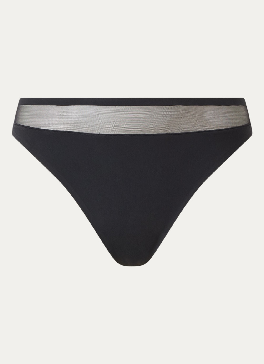 Marie Jo Louie naadloze tanga met mesh - voorkant zwart