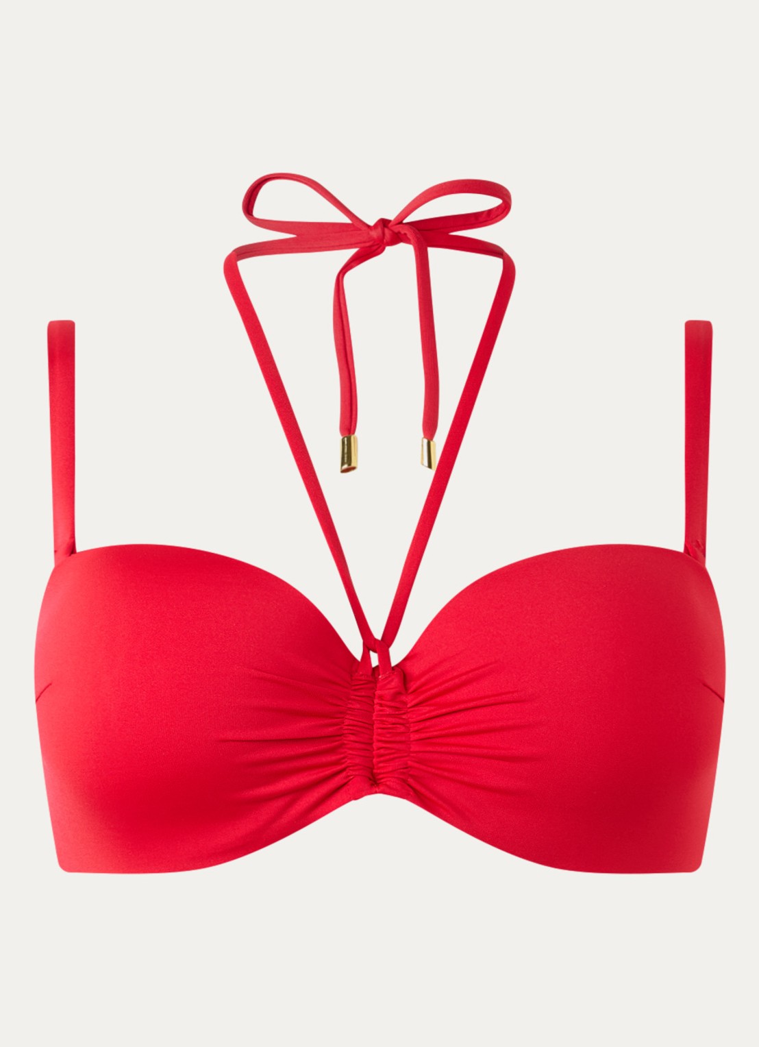 Marie Jo Madurai voorgevormde bandeau bikinitop met afneembare bandjes - voorkant 2 rood