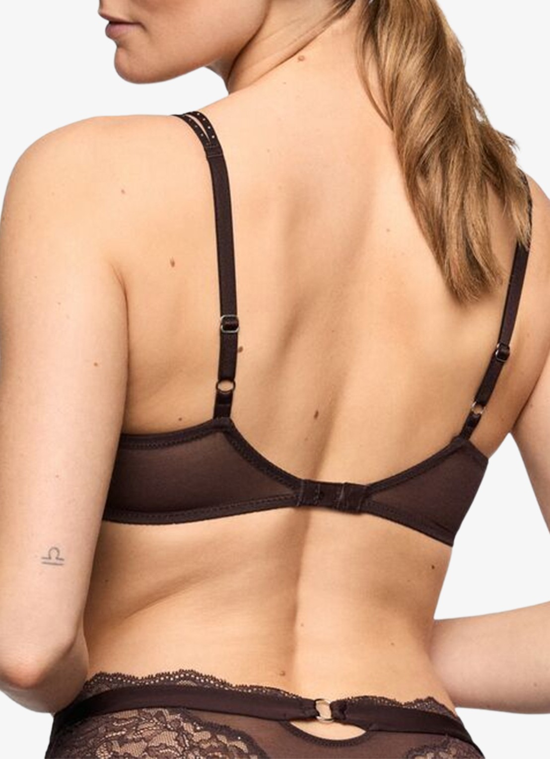 Marie Jo Musea push-up bh met pailletten - achterkant donkerbruin