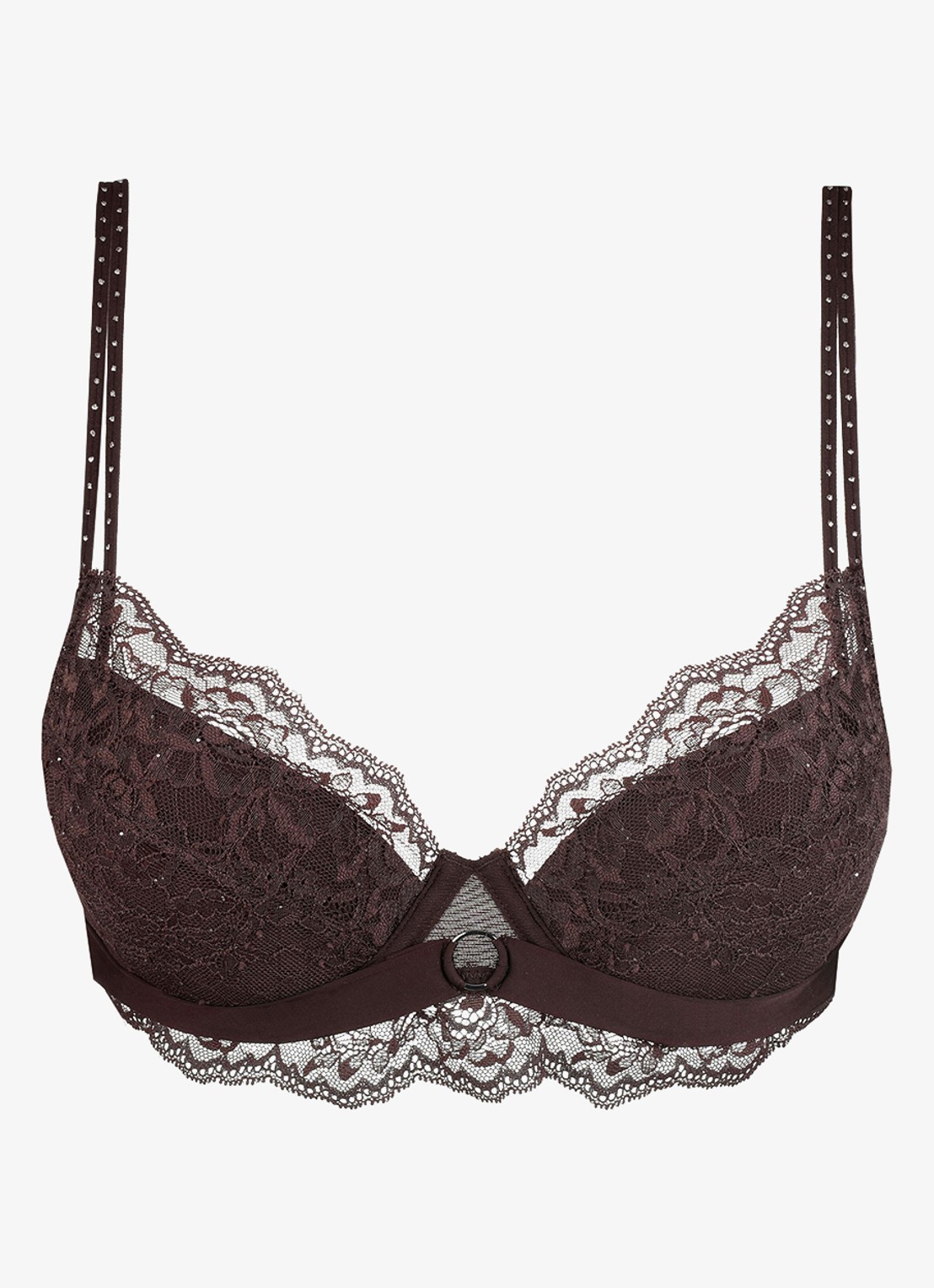 Marie Jo Musea push-up bh met pailletten - voorkant 2 donkerbruin