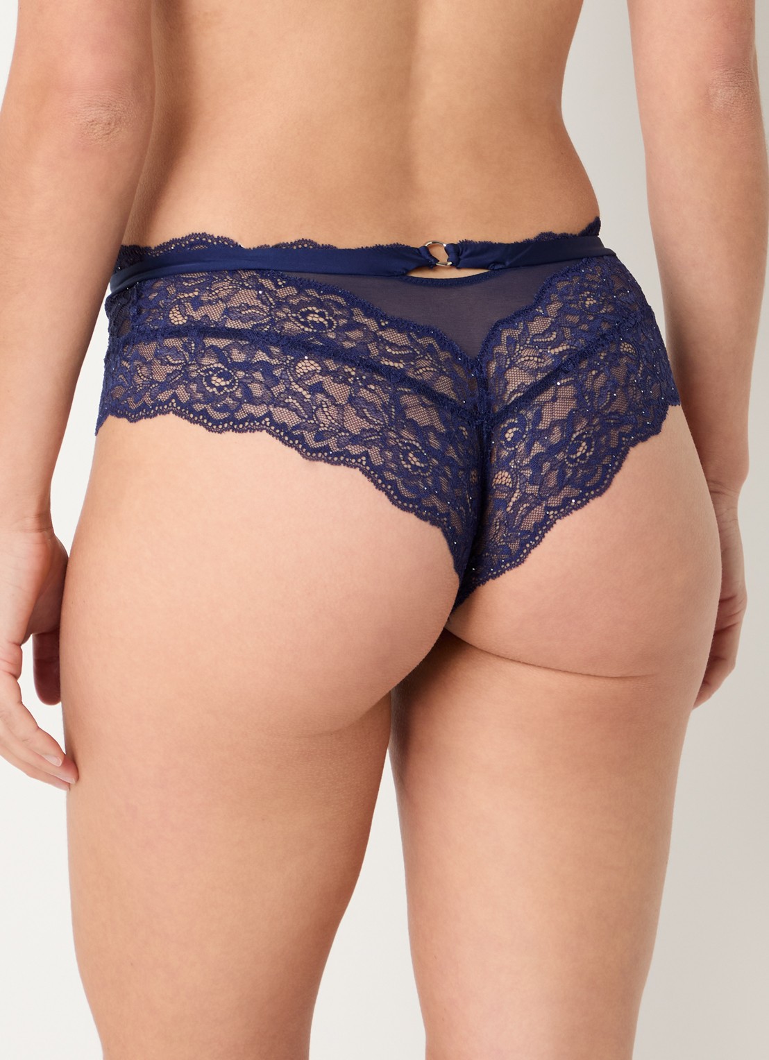 Marie Jo Musea shorty met pailletten - achterkant royalblauw