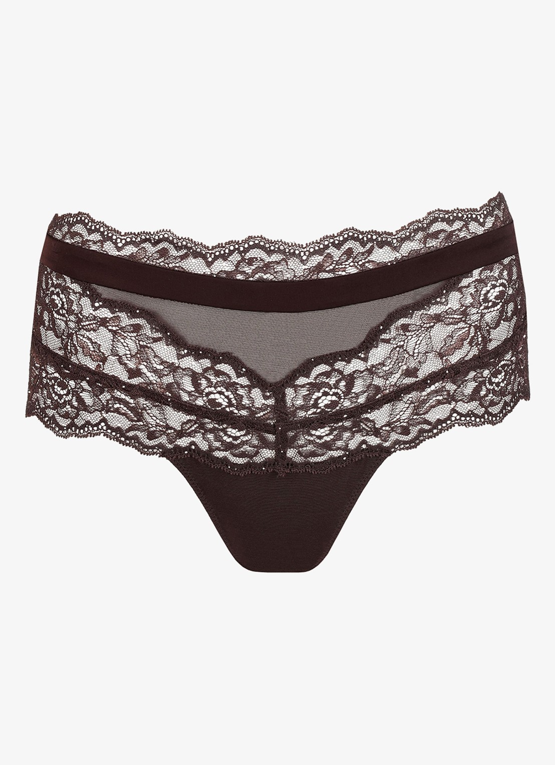 Marie Jo Musea shorty met pailletten - voorkant 2 donkerbruin