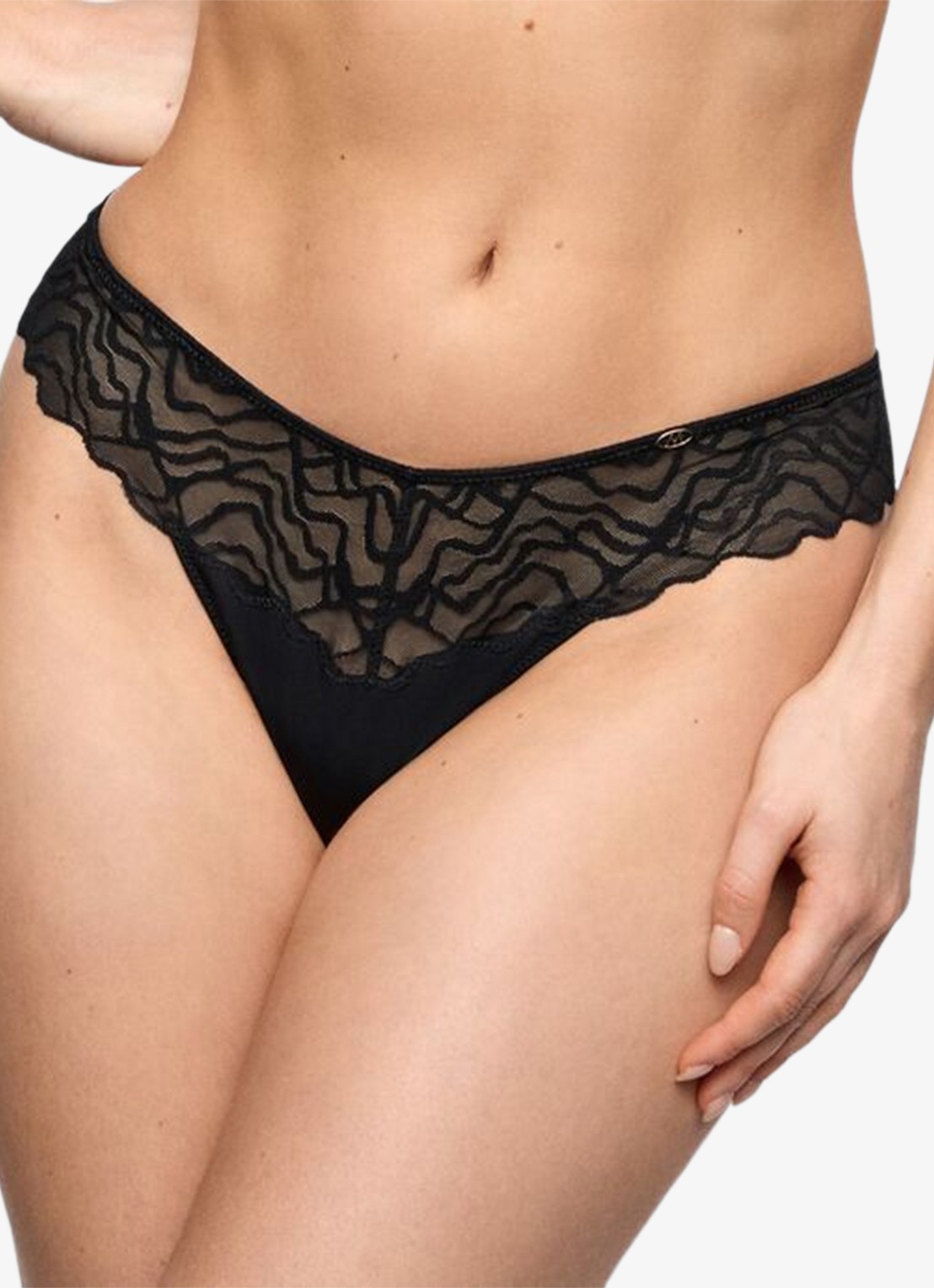 Marie Jo Nillo string met mesh  - detail zwart